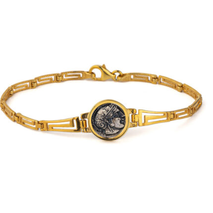 Athena Coin Bracelet - 925 Sterling Silver Gold Plated