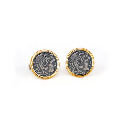 Hercules Cufflinks - 925 Sterling Silver and Gold Plated
