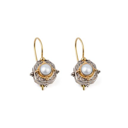 Gerochristo - Cyclades square earrings in 18K Gold and Sterling silver