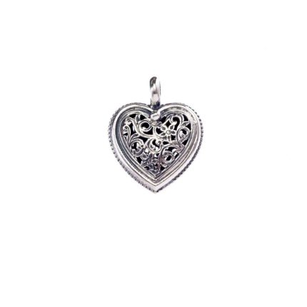 Garden Shadows small Heart Pendant in Sterling Silver