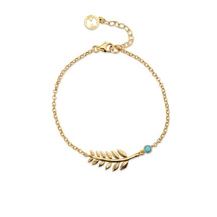 Sterling Silver Chain Bracelet With a Palm Tree Leaf