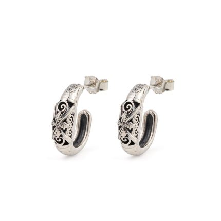 Gerochristo - Garden Shadows Half hoop earrings in Sterling Silver