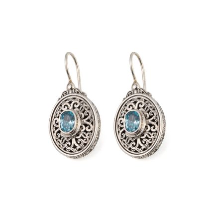 Gerochristo - Mediterranean Oval Earrings with Gemstones