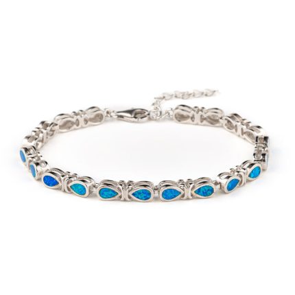 Drops Blue Opal Bracelet - 925 Sterling Silver