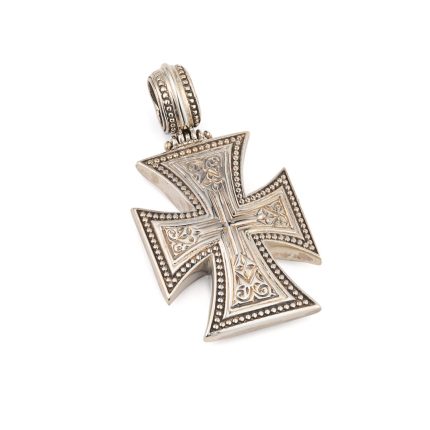 Gerochristo - Maltese Patmos cross in Sterling Silver
