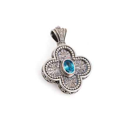 Gerochristo – Byzantine Cross with Zircon 925 Sterling Silver