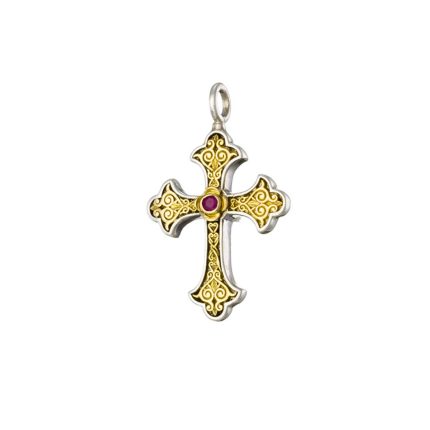 Gerochristo - Aretousa Cross in 18K Gold and Sterling silver