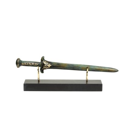 Ancient Spartan Sword on Marble Base - Bronze