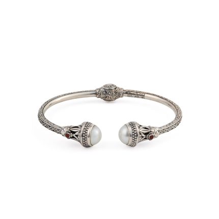 Gerochristo - Santorini Bracelet in Sterling Silver with Freshwater pearls