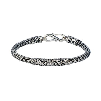 Gerochristo - Chain Flower Bracelet in Sterling silver