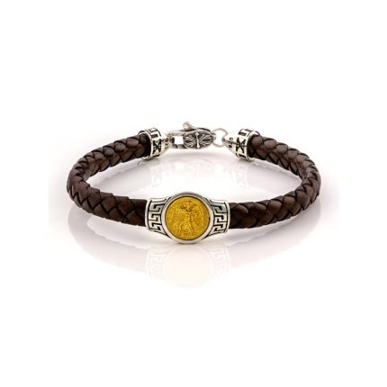 Talos Leather Bracelet - 925 Sterling Silver