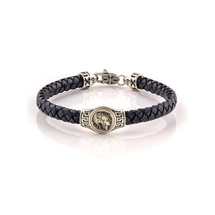 Athena Leather Bracelet - 925 Sterling Silver