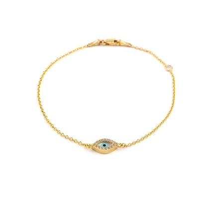 9K Yellow Gold Evil Eye Bracelet