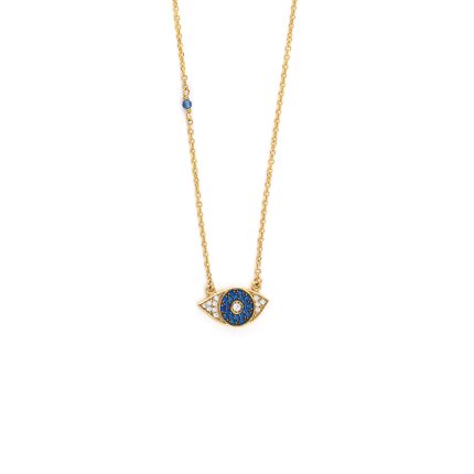 Evil Eye 9K Yellow Gold Zircon Necklace