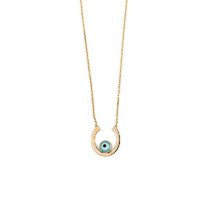 Petal Evil Eye Necklace – 14K Gold