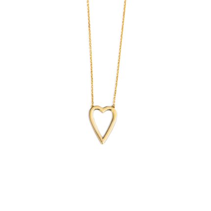 Open Heart Necklace - 14K Gold