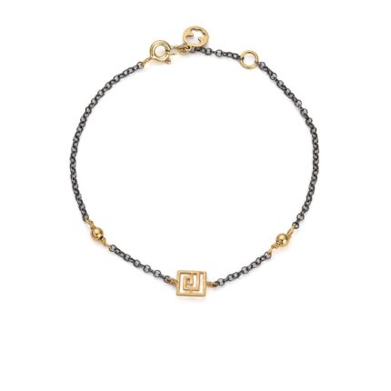 Sterling Silver Chain Bracelet with a Meander