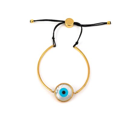 Mother of Pearl Eye Bracelet - Silver and Gold Plated