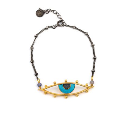 925 Sterling Silver Eye Bracelet with Enamel