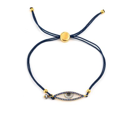 Evil Eye Bracelet with Zircon - Silver and Gold Plated