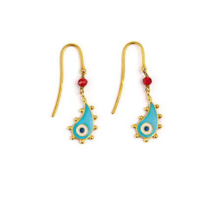 Sterling silver Gold Plated Drop Eye earrings