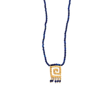 Stone String Necklace with Meander