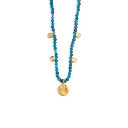 Sterling Silver Chain Necklace with Goddess Athena Coin