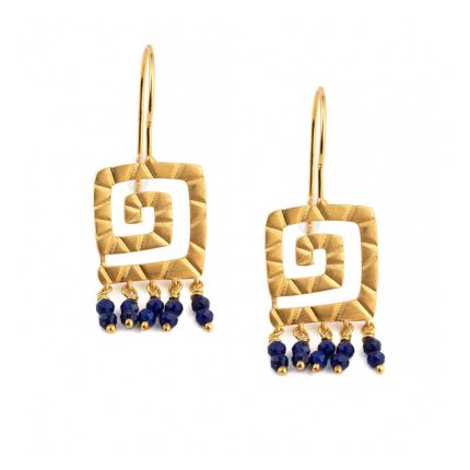 Sterling Silver Greek Key Meander Earrings