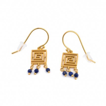 Sterling Silver Greek Key Dangle Earrings