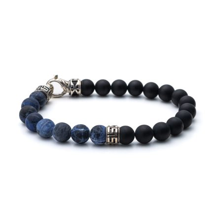 Meander Bracelet – 925 Sterling Silver with Sodalite Beads