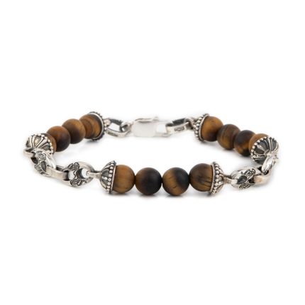 Sterling Silver Bracelet with tiger eye beads