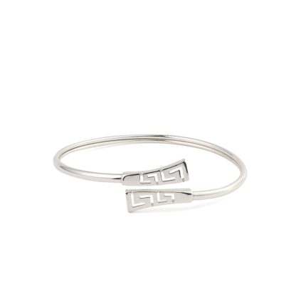 Greek Key Hinge Bracelet in 925 Sterling Silver