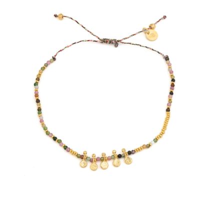 925 Sterling Silver and Gold Plated Bracelet with Tourmalines