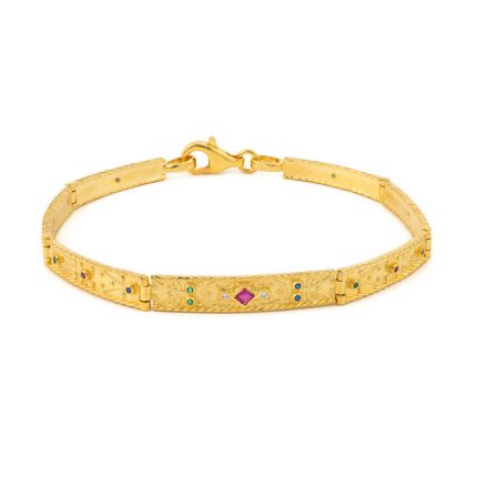 Byzantine Bracelet with Swarovski - Sterling Silver & Gold Plated