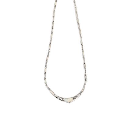 White Opal Meander Necklace - Sterling Silver
