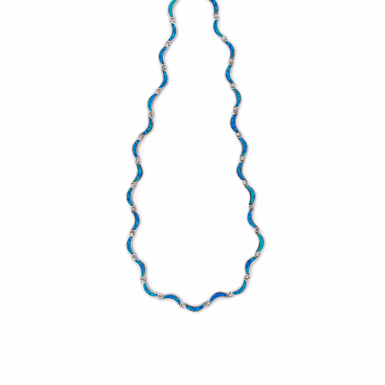 Sterling Silver and Blue Opal Necklace