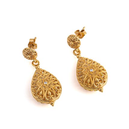 Kallisto Dangle and Drop Earrings in Gold Plated silver