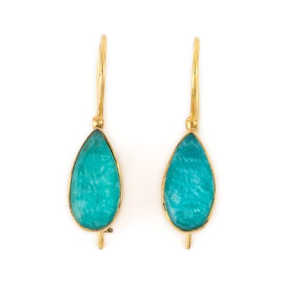 Amazonite Gold Earrings