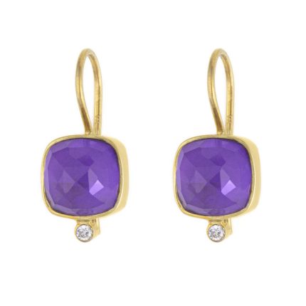 Amethyst Square Dangle Earrings