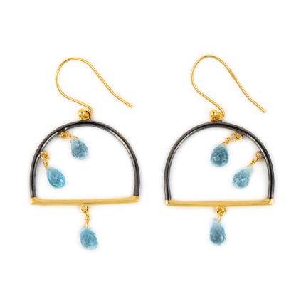 Blue Topaz Jingle bell Earrings