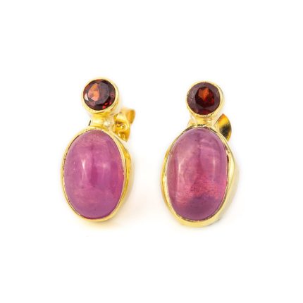 Rhodolite Stud Earrings