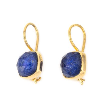 Sterling Silver Gold Plated Lapis Lazuli Doublet Earrings