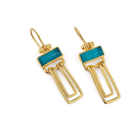 Pariba Long Earrings - 925 Sterling Silver and Gold Plated
