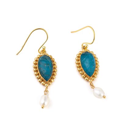 Teardrop Apatite Earrings - 925 Sterling Silver