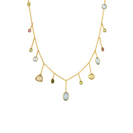 Blue Topaz and Tourmaline Necklace