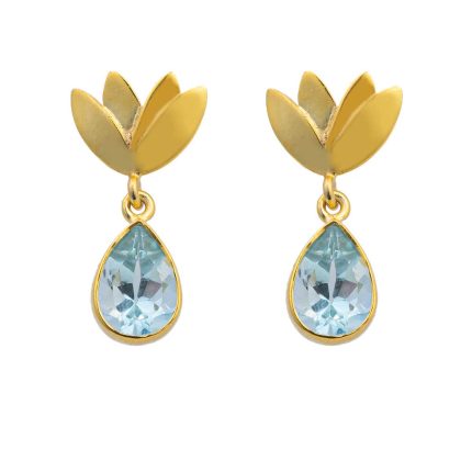 Blue Topaz Tulip Earrings