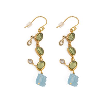 Peridot and Blue Topaz Dangle Earrings