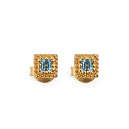 Blue Topaz Stud Earrings