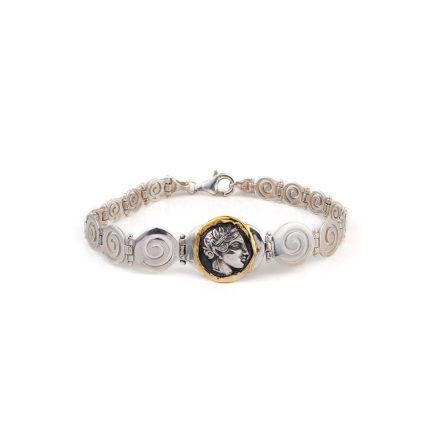 Goddess Athena Spiral Bracelet - 14K gold and Sterling Silver