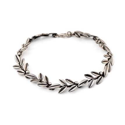 Olive Leaves Link Bracelet - 925 Sterling Silver